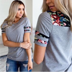 & from mindy Mae’s market floral detail ringer t